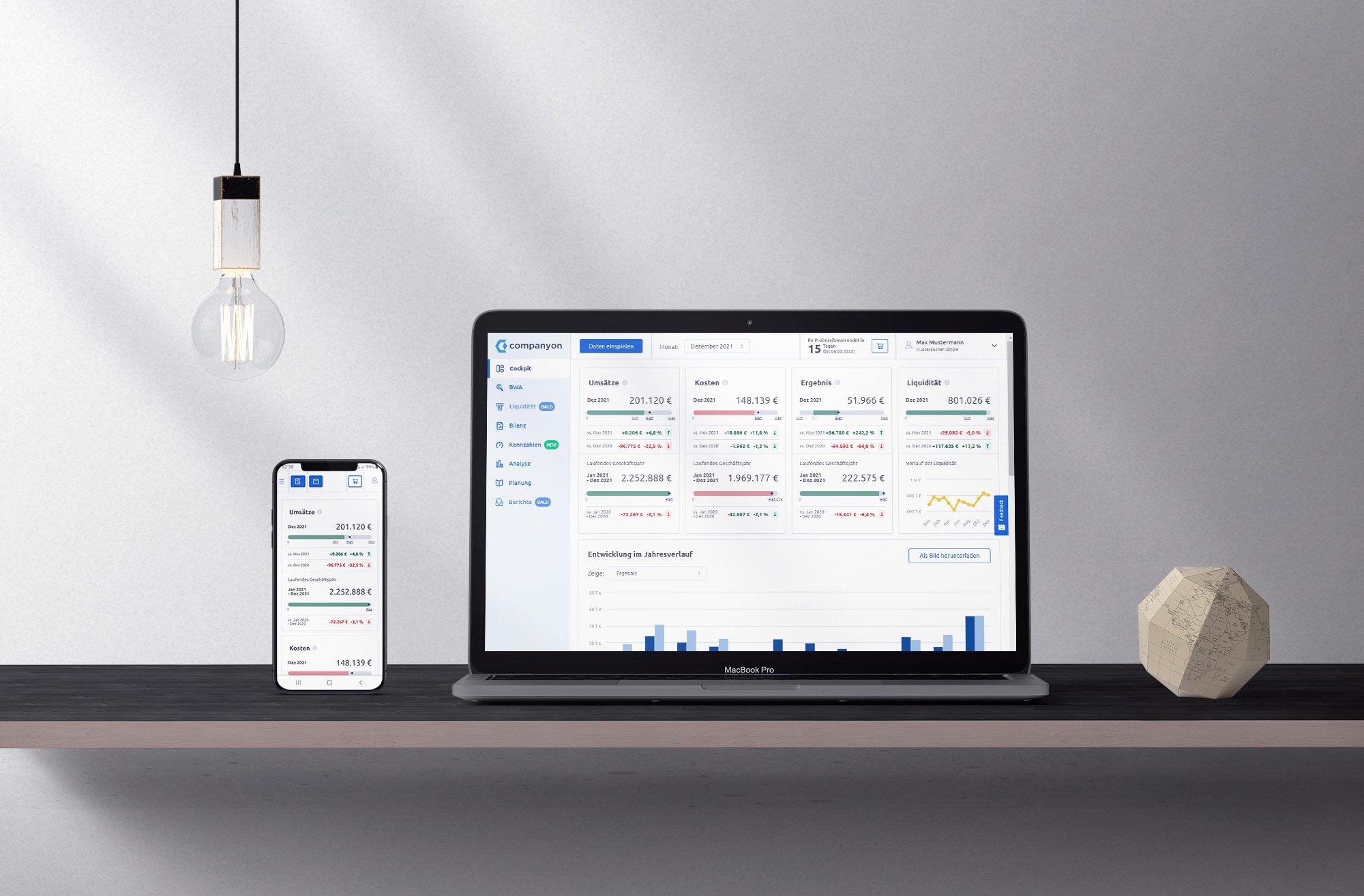 Companyon Controlling Software _ Notebook und Mobile